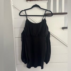 ASOS Off-Shoulder Black Dress with Spaghetti Straps (Size 6)